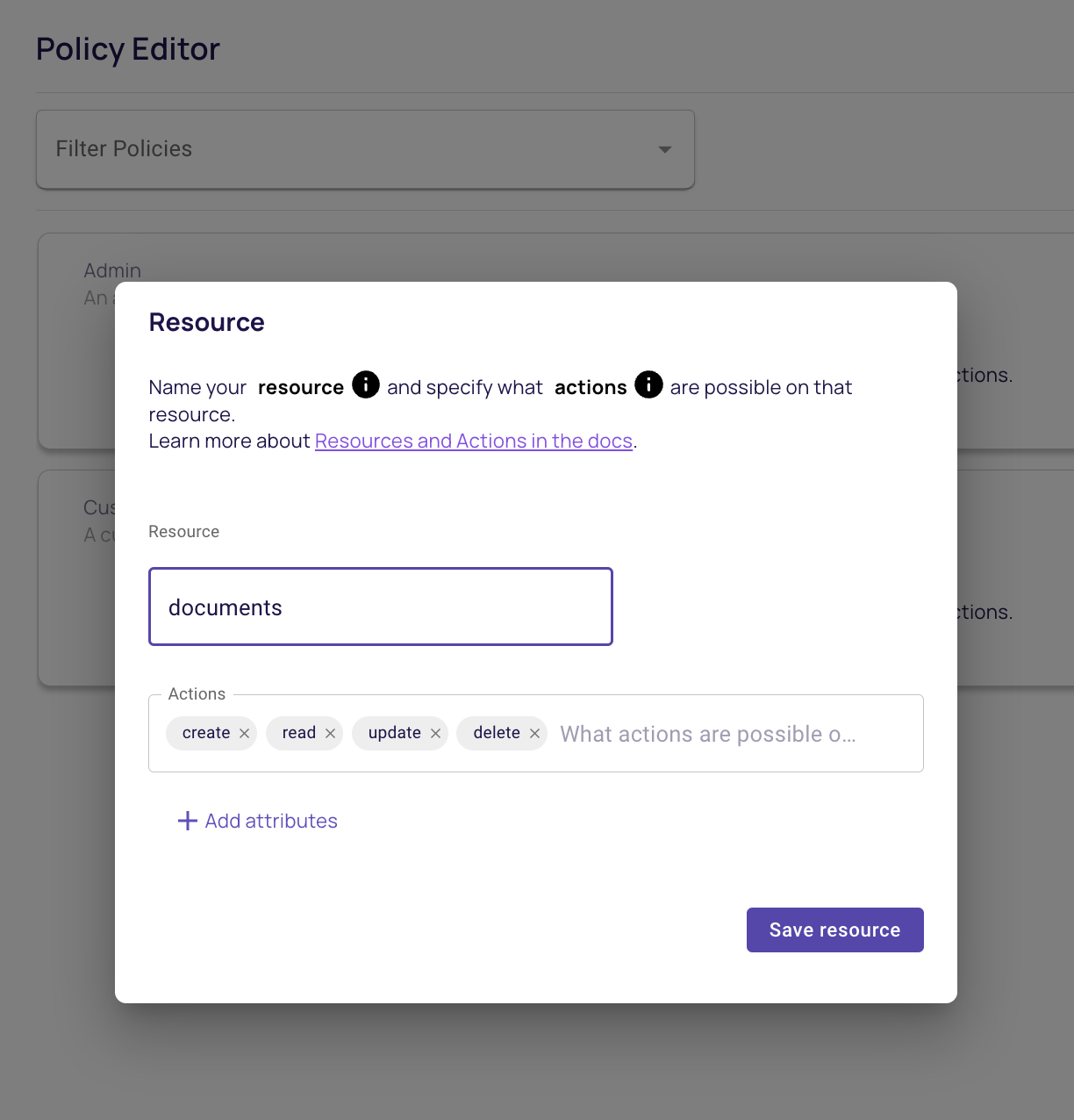 Creating the Resource